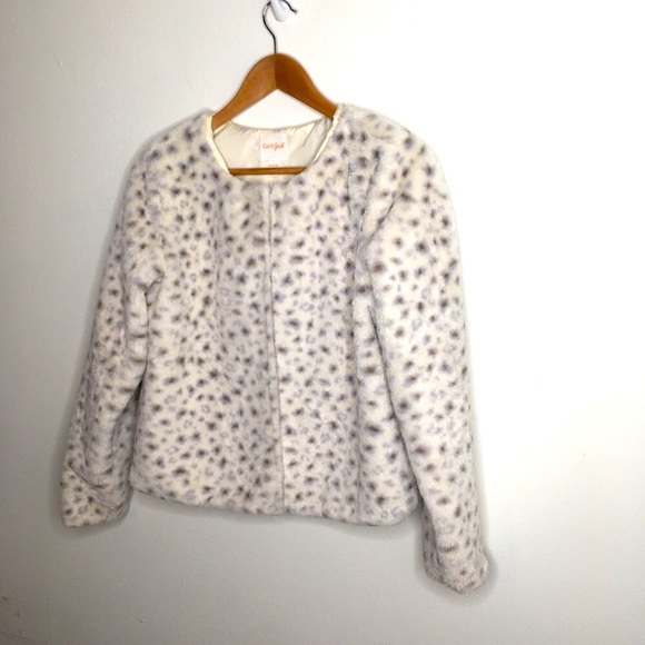 Cat & Jack White & Brown Leopard Coat XL 14/16 - Picture 4 of 9
